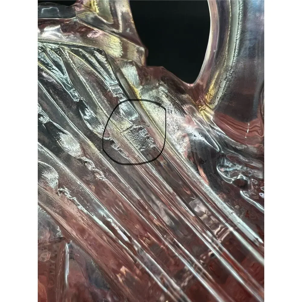 Imperial Glass by Lenox Hand Crafted Pink Iridescent Glass Creamer 3.5” Vintage